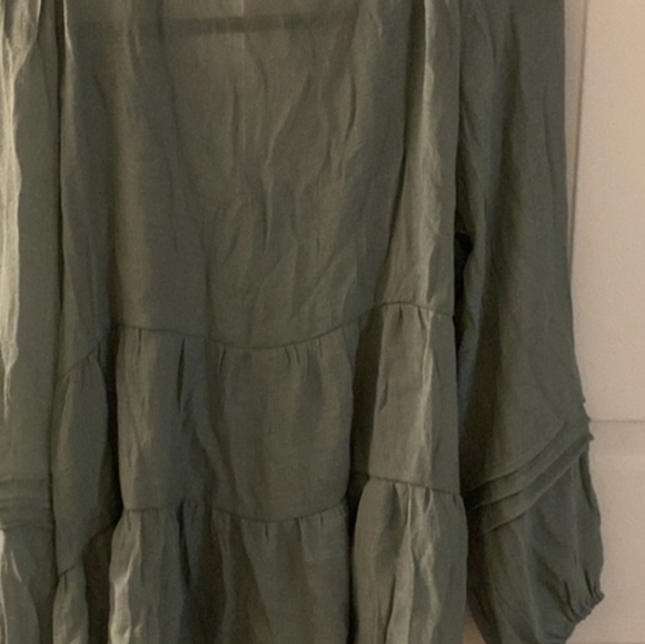 Zac & Rachel Lily Pad Green Flowy Tunic Blouse Size XL NWT MSRP $40 - Picture 2 of 6